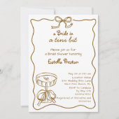 ハンドドローファンキードお洒落マルティーニブライダルシャワー 招待状 (正面)