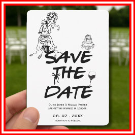 ハンドドローファンキードお洒落ミニマ結婚リスト セーブザデート