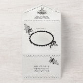 ハンドドローファンキードチャペル結婚ドードル オールインワン招待状 (外側)