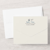 ハンドドローファンキード予測できなモダンド結婚ズ オールインワン招待状 (裏面)