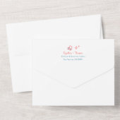 ハンドドローファンキード予測できなモダンド結婚ズ オールインワン招待状 (裏面)