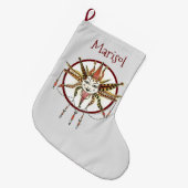 ハンドドローファンシードボホパーソナライズされたサン ラージクリスマスストッキング (正面 (吊り時))