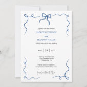 ハンドドローフランスのド弓ブ結婚ルー 招待状 (正面)