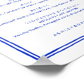 ハンドドローフランスのド青結婚のバー飲料 ポスター (角)