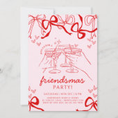 ハンドドローフレンドサスパーティの招待状 招待状 (正面)
