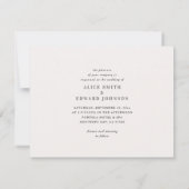 ハンドドローフローラエレガントな結婚式の招待状 案内状 (裏面)