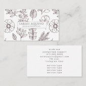 ハンドドローフローラドゥラホワイト誕生コーチB 名刺 (正面/裏面)