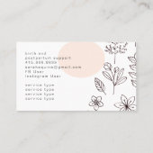 ハンドドローフローラドードルドゥラ誕生コーチホワイト 名刺 (裏面)