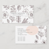 ハンドドローフローラドードルドゥラ誕生コーチホワイト 名刺 (正面/裏面)