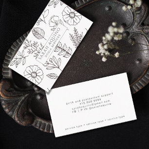 ハンドドローフローラドールドゥラホワイト誕生コーチ 名刺