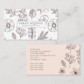 ハンドドローフローラドールドゥラホワイト誕生コーチ 名刺 (正面/裏面)