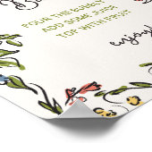 ハンドドローフローラボウブライダルシャワーミモサバー ポスター (角)