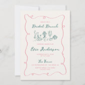 ハンドドローブライダルブランチ 招待状 (正面)