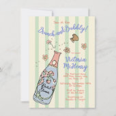 ハンドドローブランチとバブリーブライダルシャワー 招待状 (正面)