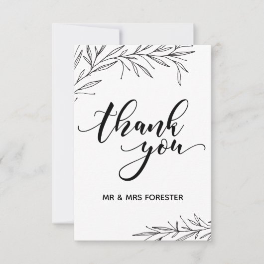 ハンドドローブランチFlatありがとう サンキューカード (正面)