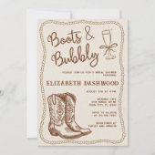 ハンドドローブーツ&バブーブリーウェスタンブライダルシャワー 招待状 (正面)