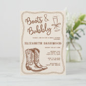 ハンドドローブーツ&バブーブリーウェスタンブライダルシャワー 招待状 (スタンド正面)