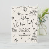 ハンドドローホリデーカクテルパーティー 招待状 (スタンド正面)