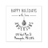 ハンドドローホリデーズファミリーカスタム差出人住所S セルフインキングスタンプ (デザイン)