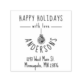 ハンドドローホリデーズファミリーカスタム差出人住所S セルフインキングスタンプ