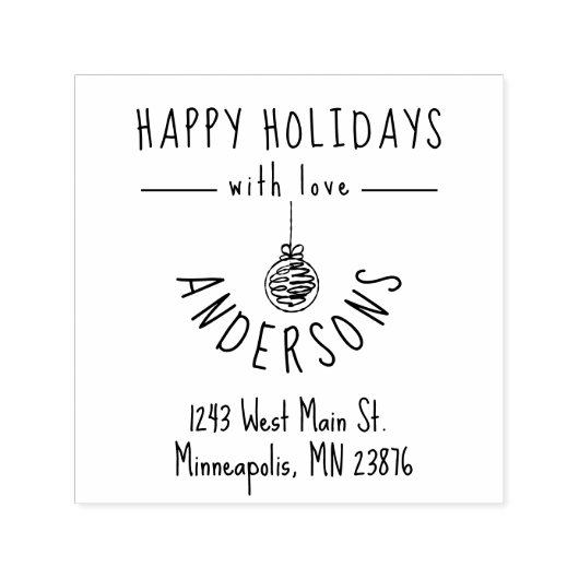 ハンドドローホリデーズファミリーカスタム差出人住所S セルフインキングスタンプ (デザイン)