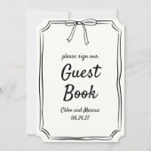 ハンドドローボウタイムレスコケットゲストブックサイン (正面)