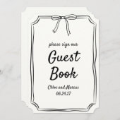 ハンドドローボウタイムレスコケットゲストブックサイン (正面/裏面)