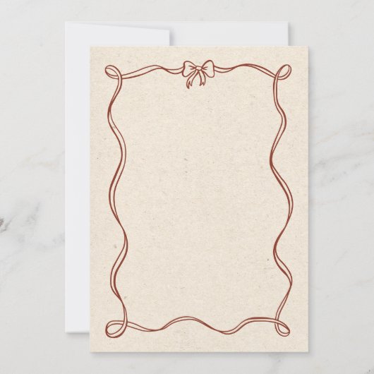 ハンドドローボウパーフェクトペアブライダルシャワー 招待状 (裏面)