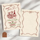 ハンドドローボウパーフェクトペアブライダルシャワー 招待状