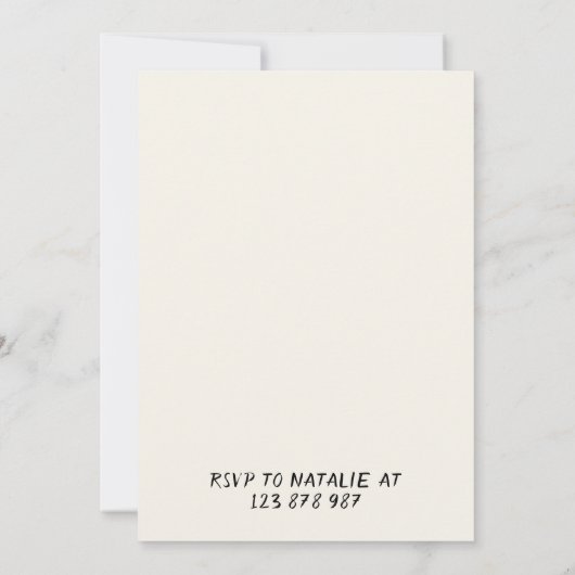 ハンドドローボウ21stコケットおもしろい誕生日パーティー 招待状 (裏面)