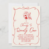 ハンドドローボウ21stボーフォトバースデーパーティー 招待状 (正面)