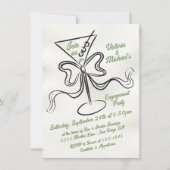 ハンドドローマルティニボウファンキー婚約パーティ 招待状 (正面)