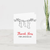 ハンドドローメリード小さな赤ちゃんシャワーありがとう サンキューカード (正面)