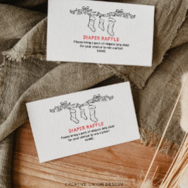 ハンドドローメリード小ベビーおむつラッフル エンクロージャーカード
