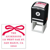 ハンドドローモダンドレッドボウクリスマス差出人住所 セルフインキングスタンプ (インサイチュ)