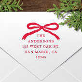 ハンドドローモダンドレッドボウクリスマス差出人住所 セルフインキングスタンプ