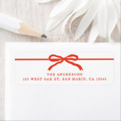 ハンドドローモダンドレッドボウクリスマス差出人住所 ラベル (インサイチュ)