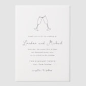 ハンドドローモダンド結婚フート ベラム紙招待状 (正面)