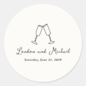 ハンドドローモダンド結婚フート ラウンドシール (正面)