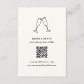 ハンドドローモダンド結婚フート 出欠カード (正面)