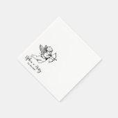 ハンドドローモダンドcherubカクテル結婚ズナプキン スタンダードカクテルナプキン (角)