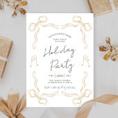 ハンドドローユニークドグリーン金ゴールド会社ホリデーパーティー 招待状