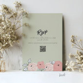 ハンドドローユニークドヴィラセージグリーンフローラズ結婚 招待状