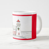 ハンドドローライトハウスジャンボクリスマスマグカップ ジャンボコーヒーマグカップ (正面右)