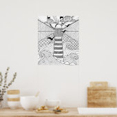 ハンドドローライトハウスドードル2 ポスター (キッチン)