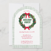 ハンドドローリースクリスマスパーティーアーチギンガム 招待状 (正面)