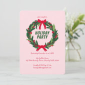 ハンドドローリースホリデークリスマスカスタムパーティー 招待状 (スタンド正面)