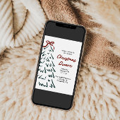 ハンドドローレトロクリスマスホリデーパーティー招待状 シーズンカード