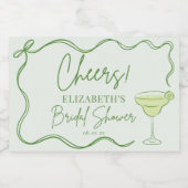 ハンドドローレトロマークス&結婚ブライダルシャワー スパークリングワインラベル (シングルラベル)