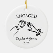 ハンドドローンのエンゲージメント クリスマス オーナメント (裏面)